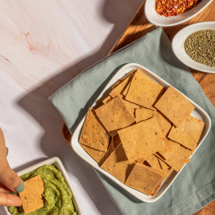 A bowl of chilli oregano crackers