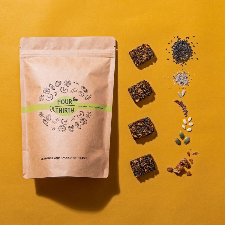 Black Sesame Superseed Crunch and it's ingredients around it