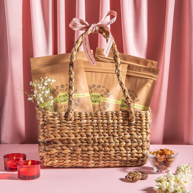 A basket full of healthy guilt free snacking for you this festive season with Four Thirty