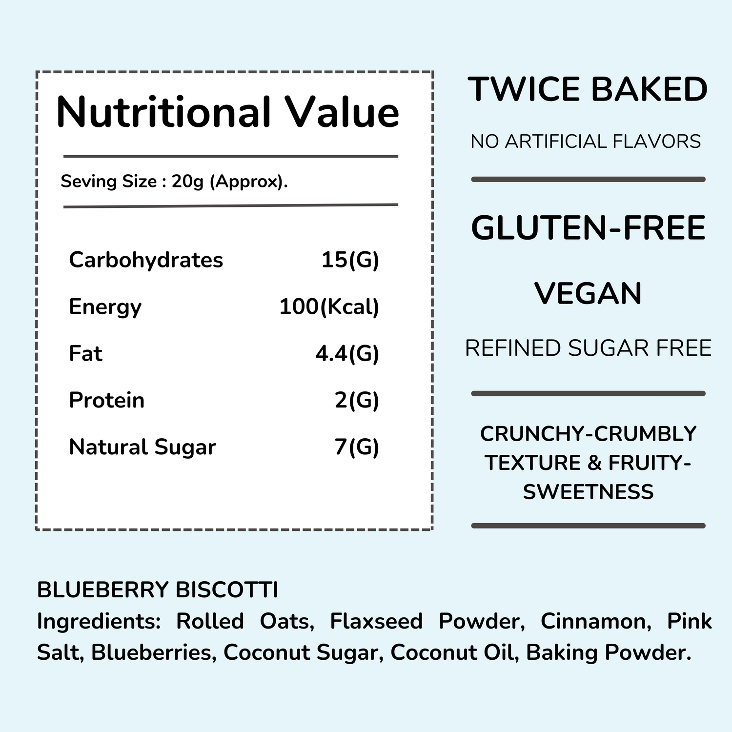Nutritional Value of blueberry biscotti
