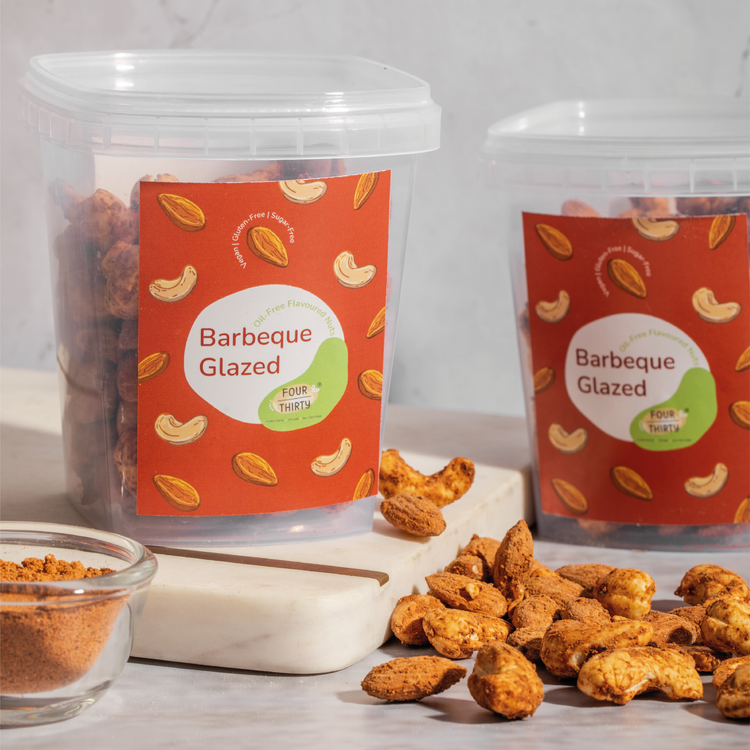 Barbeque Glazed Almonds & Cashews in a box